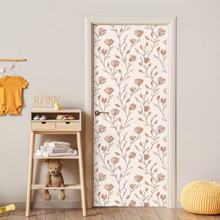 Patroon - Klassiek - Roze deurposter klein 289 -sfeer4