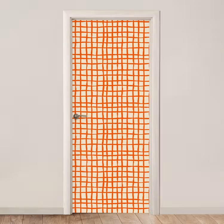 Patroon - Lijnen - Oranje deurposter klein 289 -3d_beige