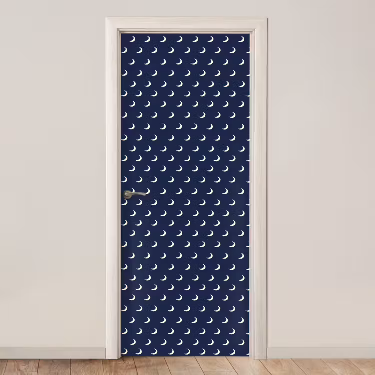 Patroon - Manen - Blauw deurposter klein 289 -3d_beige