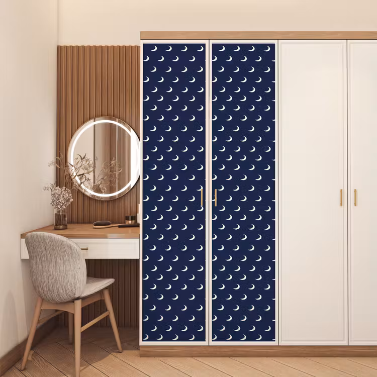 Patroon - Manen - Blauw deurposter klein 289 -sfeer3