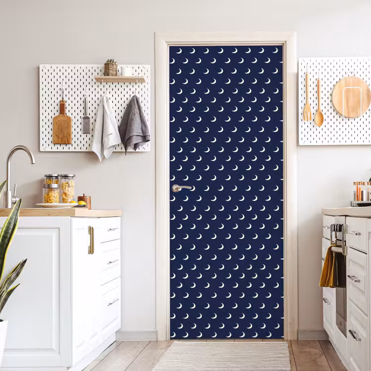 Patroon - Manen - Blauw deurposter klein 289 -sfeer5