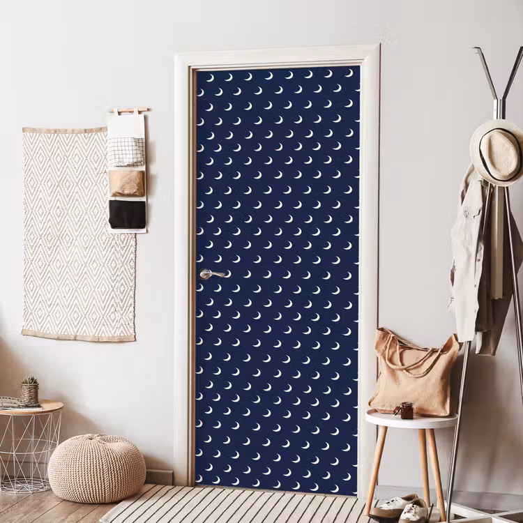 Patroon - Manen - Blauw deurposter klein 289 -sfeer6
