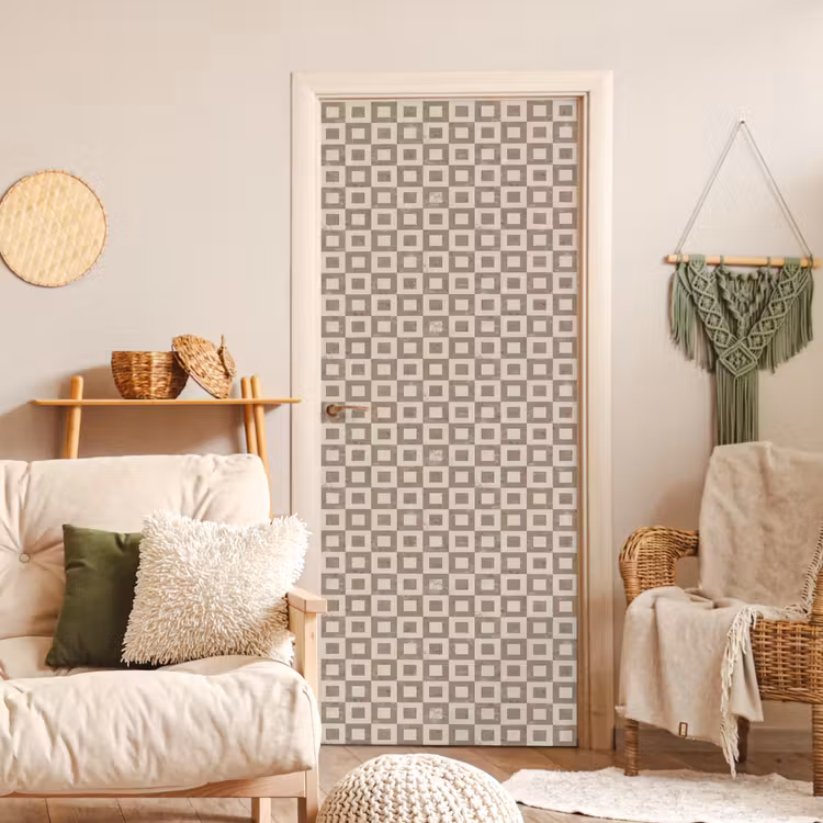 Patroon - Marmer - Beige deurposter klein 289 -sfeer2
