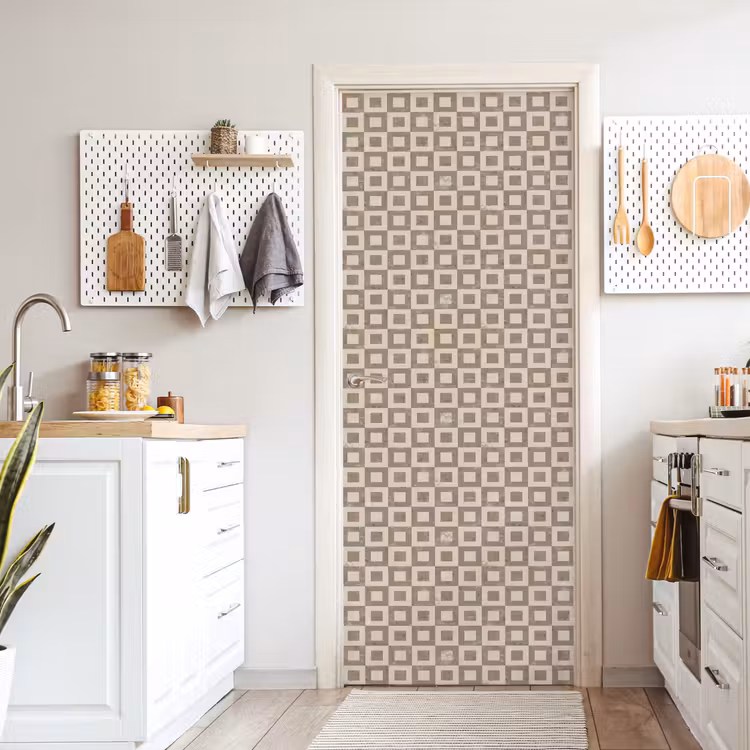 Patroon - Marmer - Beige deurposter klein 289 -sfeer5