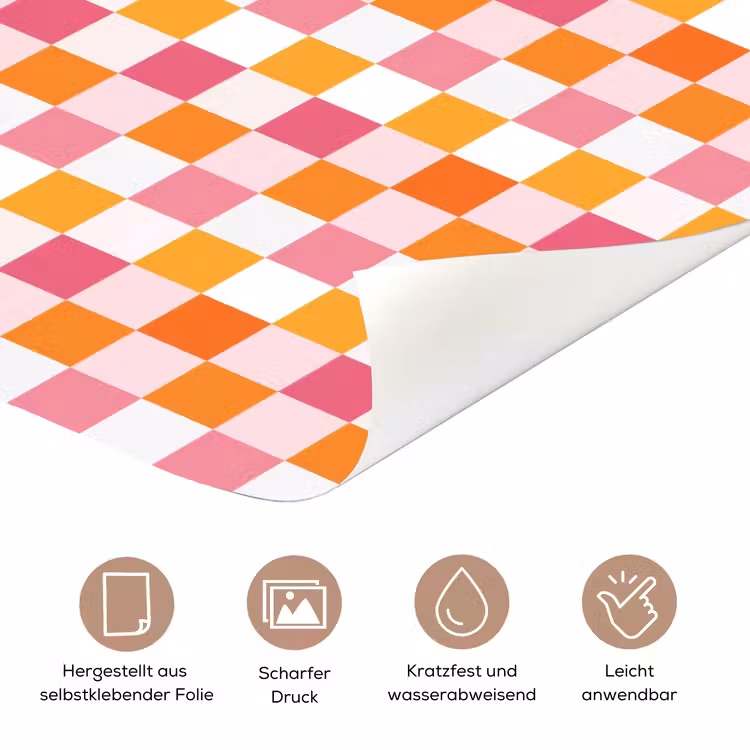 Patroon - Vierkant - Roze deurposter klein 289 -tcloseup_DE