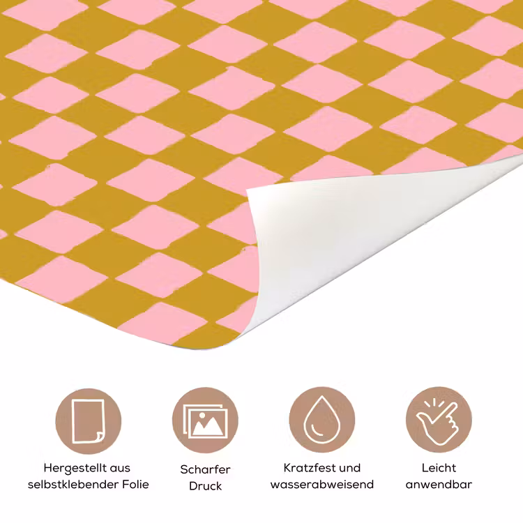 Patroon - Vierkant - Roze deurposter klein 289 -tcloseup_DE
