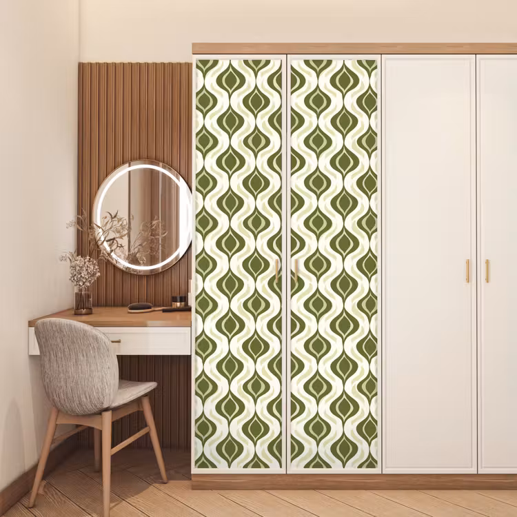 Patroon - Retro - Groen deurposter klein 289 -sfeer3