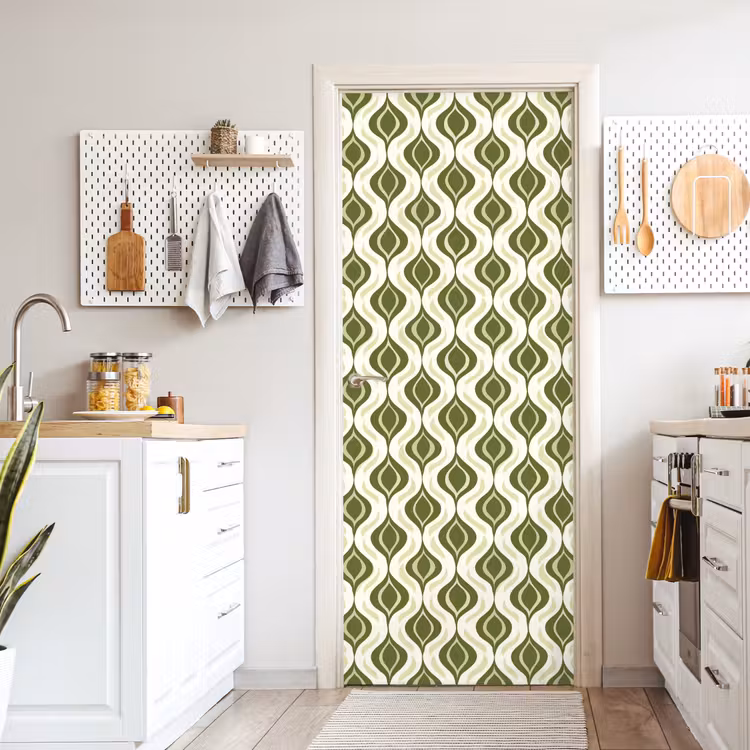 Patroon - Retro - Groen deurposter klein 289 -sfeer5