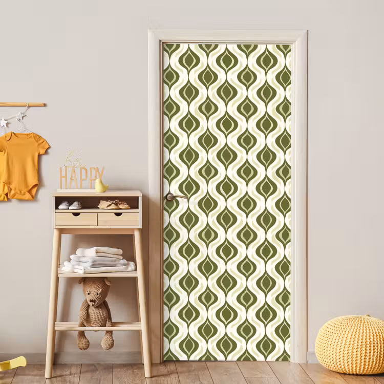 Patroon - Retro - Groen deurposter klein 289 -sfeer4