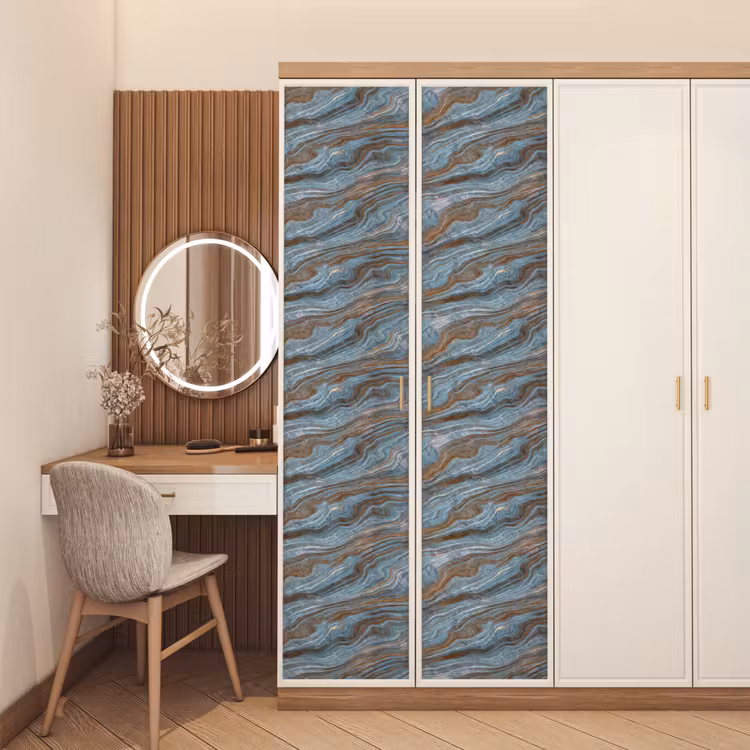Patroon - Steen - Blauw deurposter klein 289 -sfeer3
