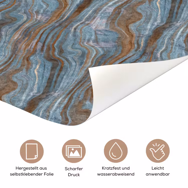 Patroon - Steen - Blauw deurposter klein 289 -tcloseup_DE
