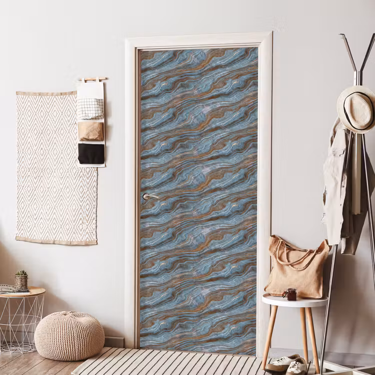 Patroon - Steen - Blauw deurposter klein 289 -sfeer6