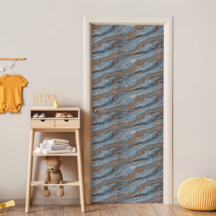 Patroon - Steen - Blauw deurposter klein 289 -sfeer4