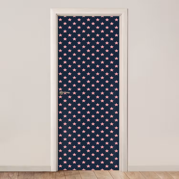 Patroon - Sterren - Roze deurposter klein 289 -3d_beige