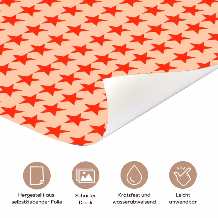 Patroon - Sterren - Rood deurposter klein 289 -tcloseup_DE