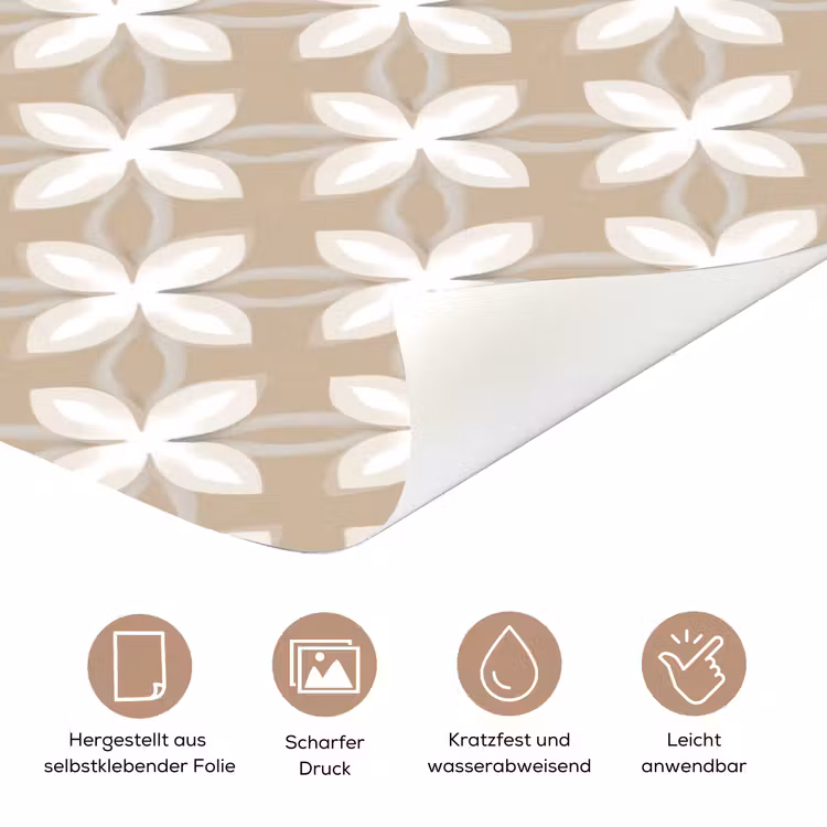 Patroon - Symmetrisch - Beige deurposter klein 289 -tcloseup_DE