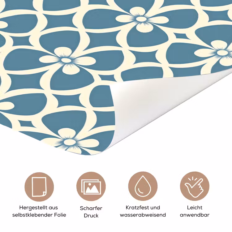 Patroon - Symmetrisch - Blauw deurposter klein 289 -tcloseup_DE