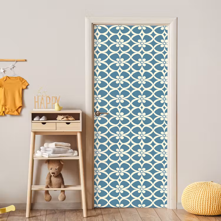 Patroon - Symmetrisch - Blauw deurposter klein 289 -sfeer4
