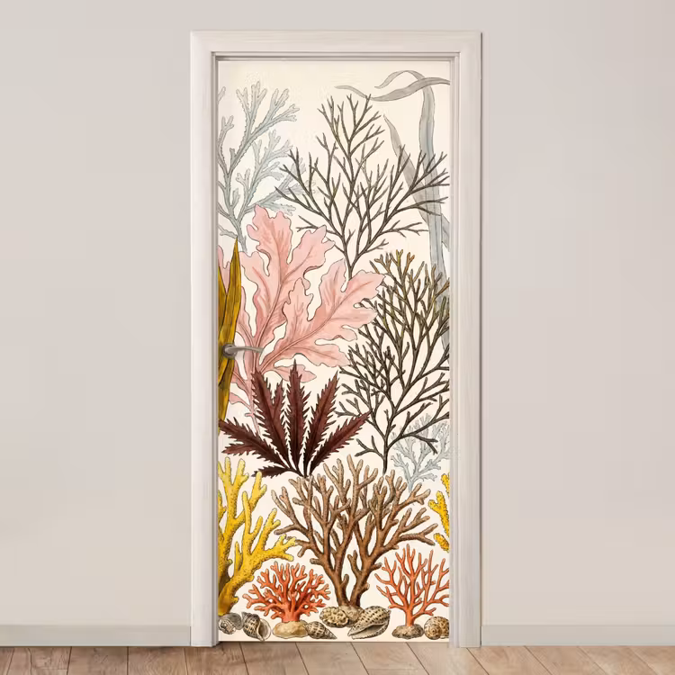 Natuur - Onderwater - Botanisch - Vintage - Kleurrijk deurposter klein -3d_beige