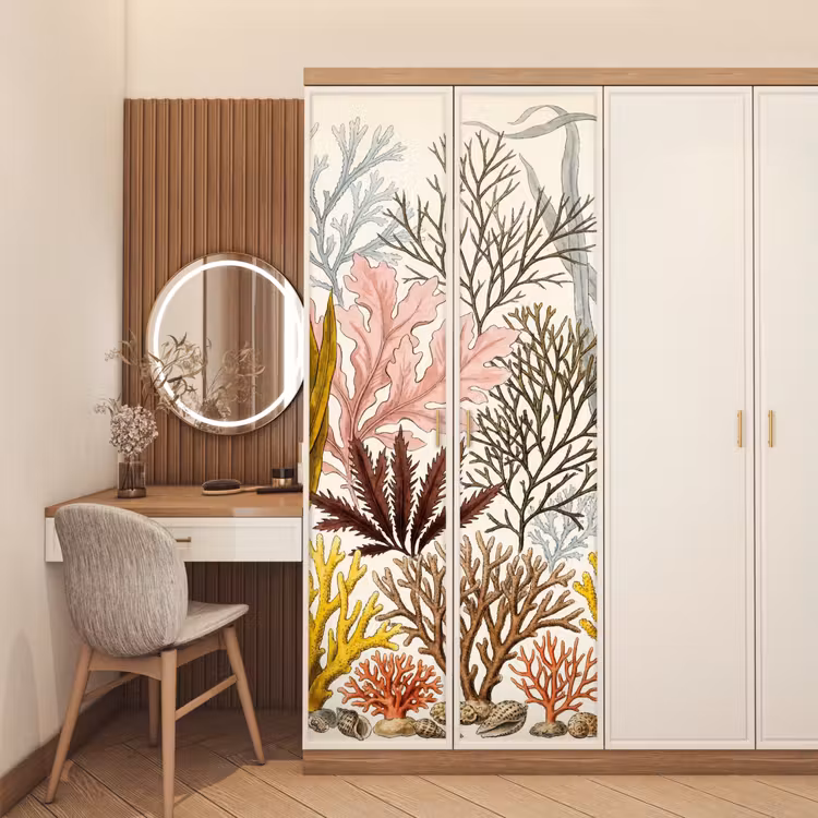 Natuur - Onderwater - Botanisch - Vintage - Kleurrijk deurposter klein -sfeer3