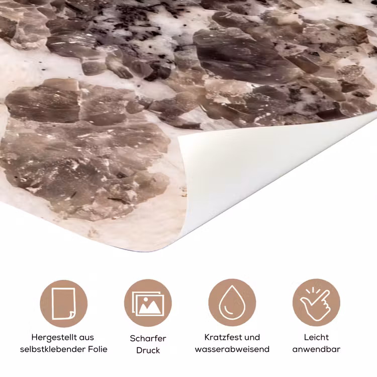 Natuursteen - Patroon - Abstract - Beige - Grijs deurposter klein -tcloseup_DE