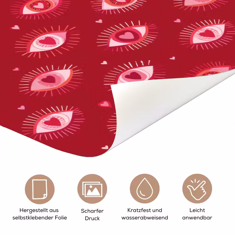 Ogen - Patroon - Roze - Donkerrood deurposter klein 289 -tcloseup_DE