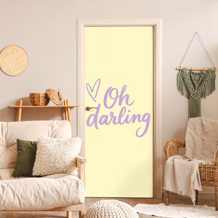 Oh darling - Geel - Hart deurposter klein -sfeer2