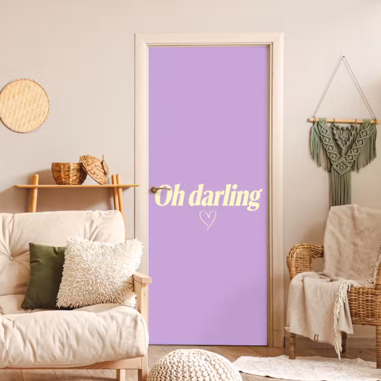 Oh darling - Hart - Paars deurposter klein -sfeer2