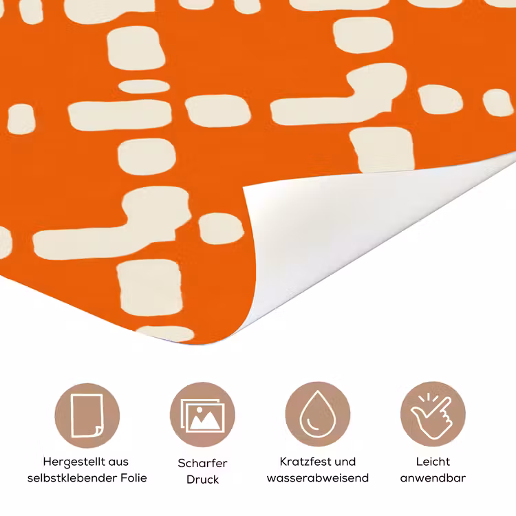 Oranje - Ruitpatroon - Wit deurposter klein 289 -tcloseup_DE