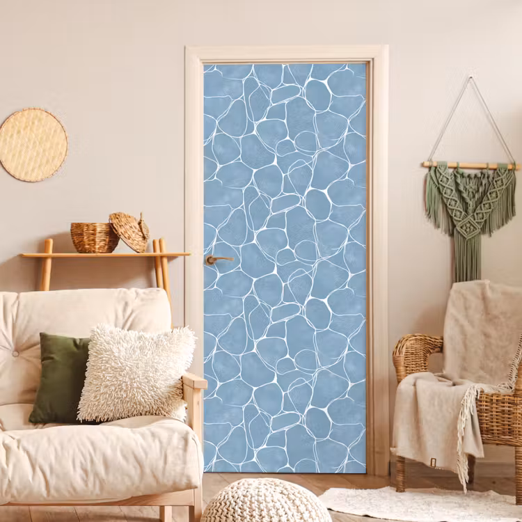 Organisch - Patroon - Blauw deurposter klein 289 -sfeer2