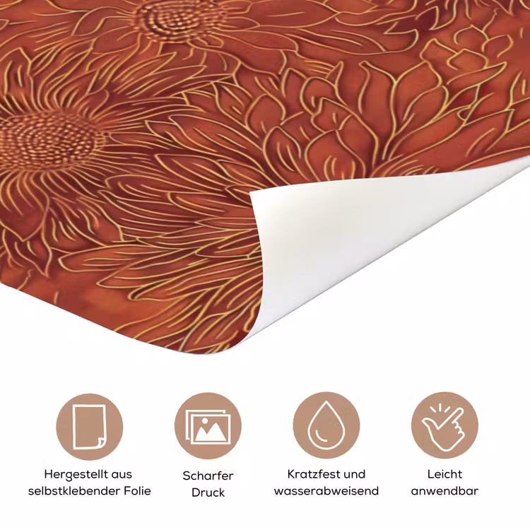 Oosters - Bloemen - Terracotta deurposter klein 289 -tcloseup_DE