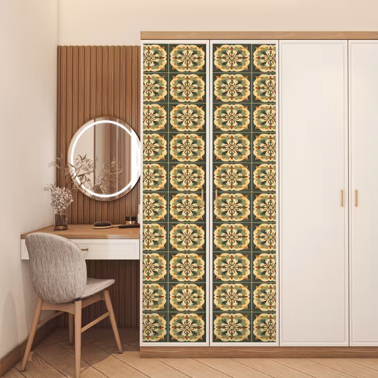 Ornament - Patroon - Groen deurposter klein 289 -sfeer3
