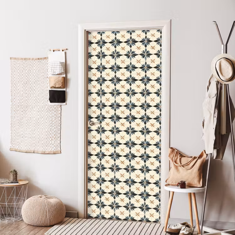 Sierlijk - Ornament - Blauw deurposter klein 289 -sfeer6