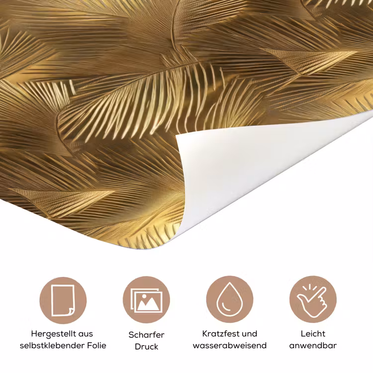 Palm - Waaier - Goud deurposter klein 289 -tcloseup_DE