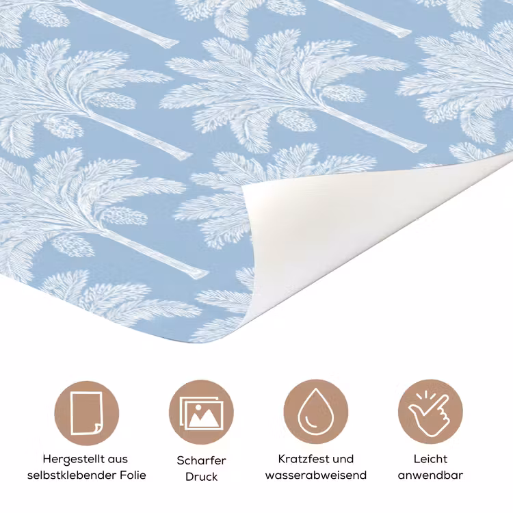 Palmboom - Modern - Blauw deurposter klein 289 -tcloseup_DE