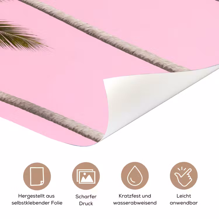 Palmboom - Tropisch - Pink deurposter klein -tcloseup_DE