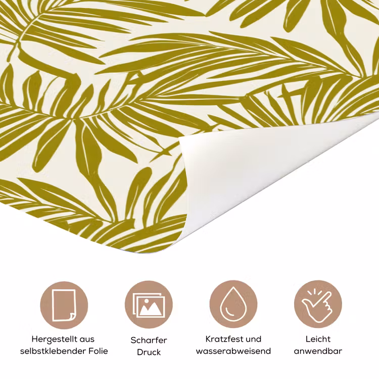 Palmblad - Patroon - Groen deurposter klein 289 -tcloseup_DE