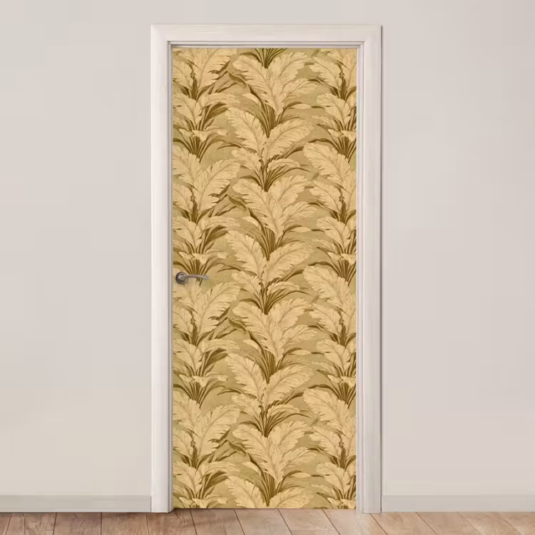 Palmbladeren - Klassiek - Groen deurposter klein 289 -3d_beige