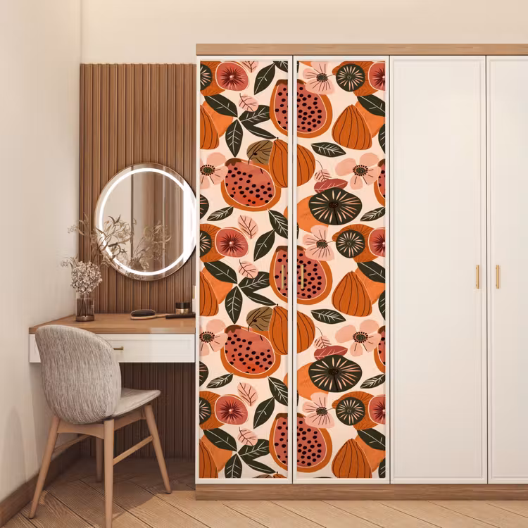 Papaja - Bloesem - Oranje deurposter klein 289 -sfeer3