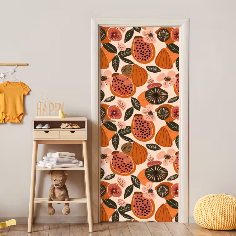 Papaja - Bloesem - Oranje deurposter klein 289 -sfeer4