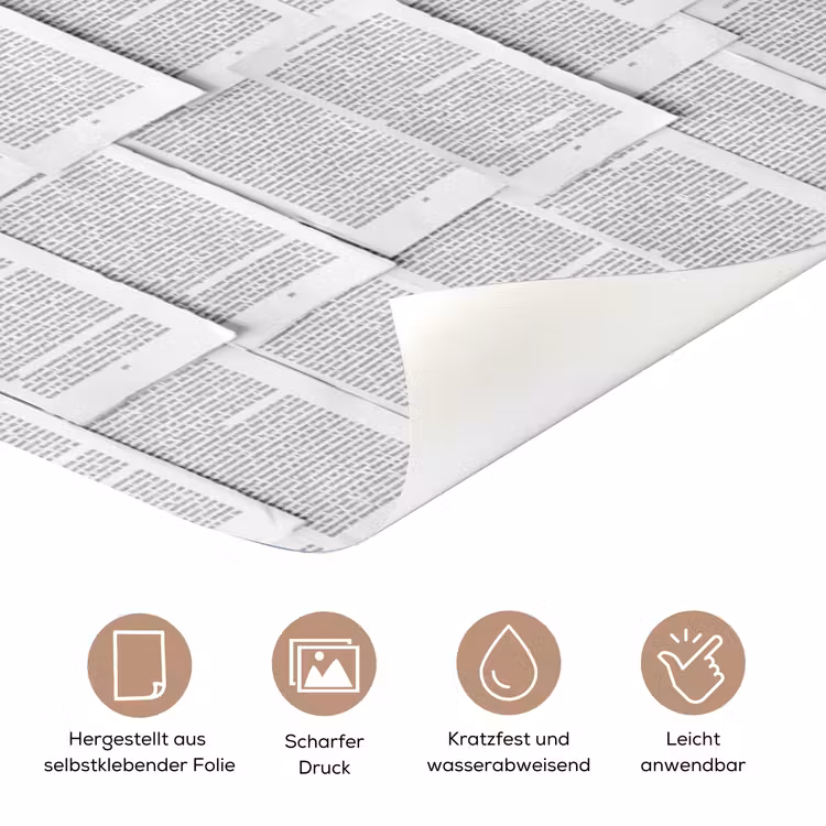 Papier - Overlappend - Textuur - Modern - Wit deurposter klein -tcloseup_DE