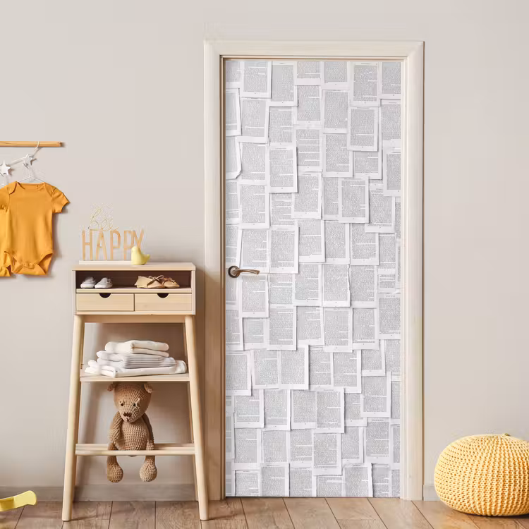 Papier - Overlappend - Textuur - Modern - Wit deurposter klein -sfeer4