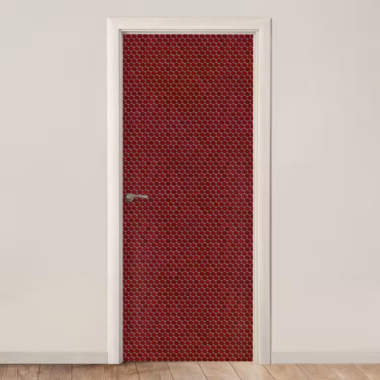 Penny - Mozaïek - Rond - Rood deurposter klein 289 -3d_beige