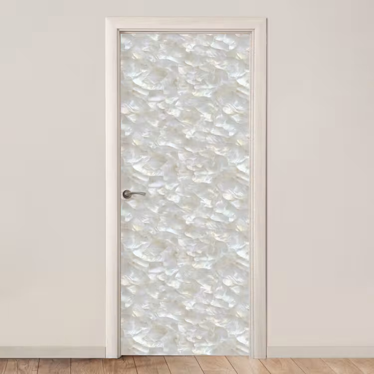 Parelmoerglans - Wit - Schelp deurposter klein 289 -3d_beige