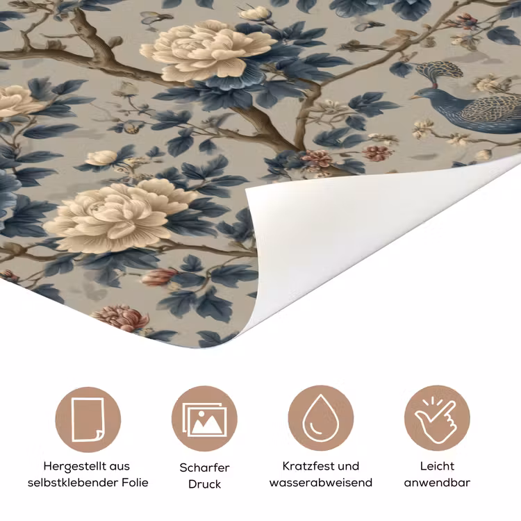 Pauw - Bloemen - Blauw deurposter klein 289 -tcloseup_DE