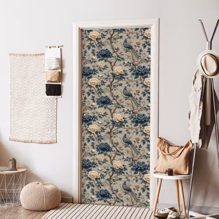 Pauw - Bloemen - Blauw deurposter klein 289 -sfeer6