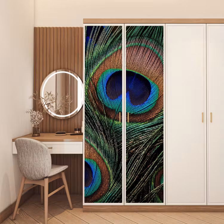 Pauwenveren - Klassiek - Groen deurposter klein -sfeer3