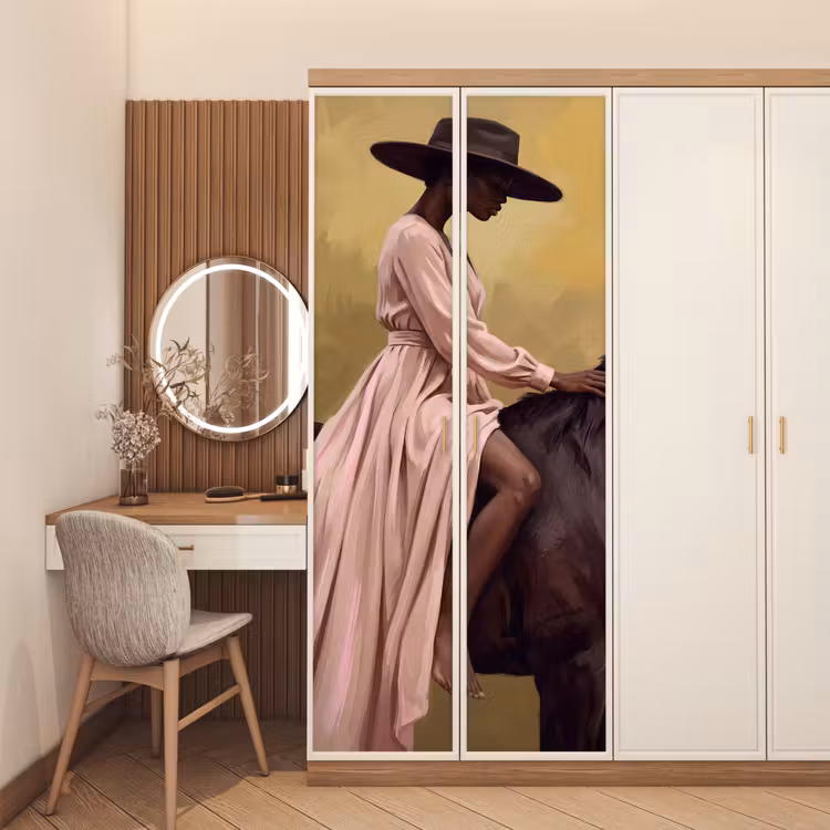 Paard - Klassiek - Oker deurposter klein -sfeer3