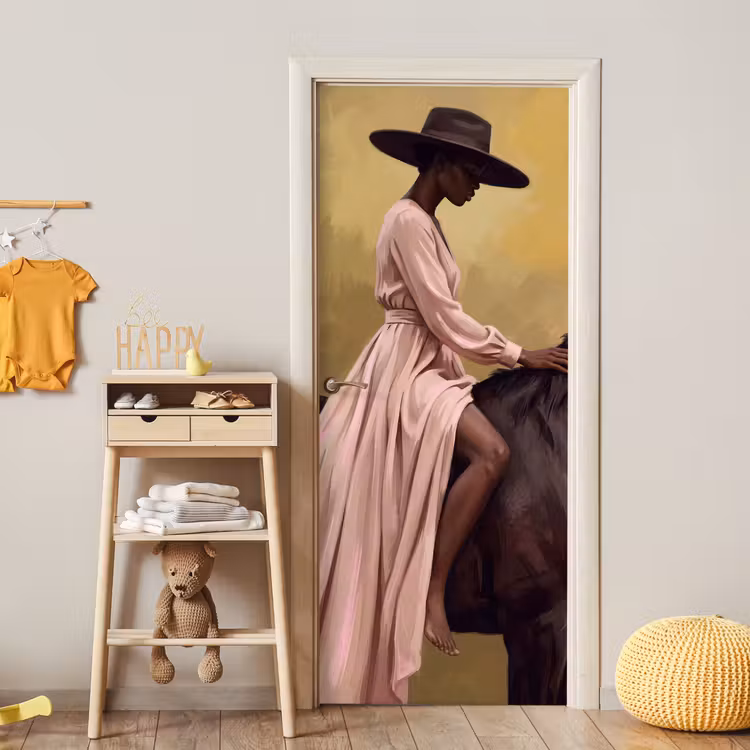 Paard - Klassiek - Oker deurposter klein -sfeer4