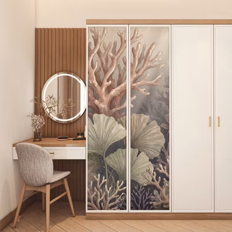 Plant - Bladeren - Zee - Illustratie - Groen deurposter klein -sfeer3
